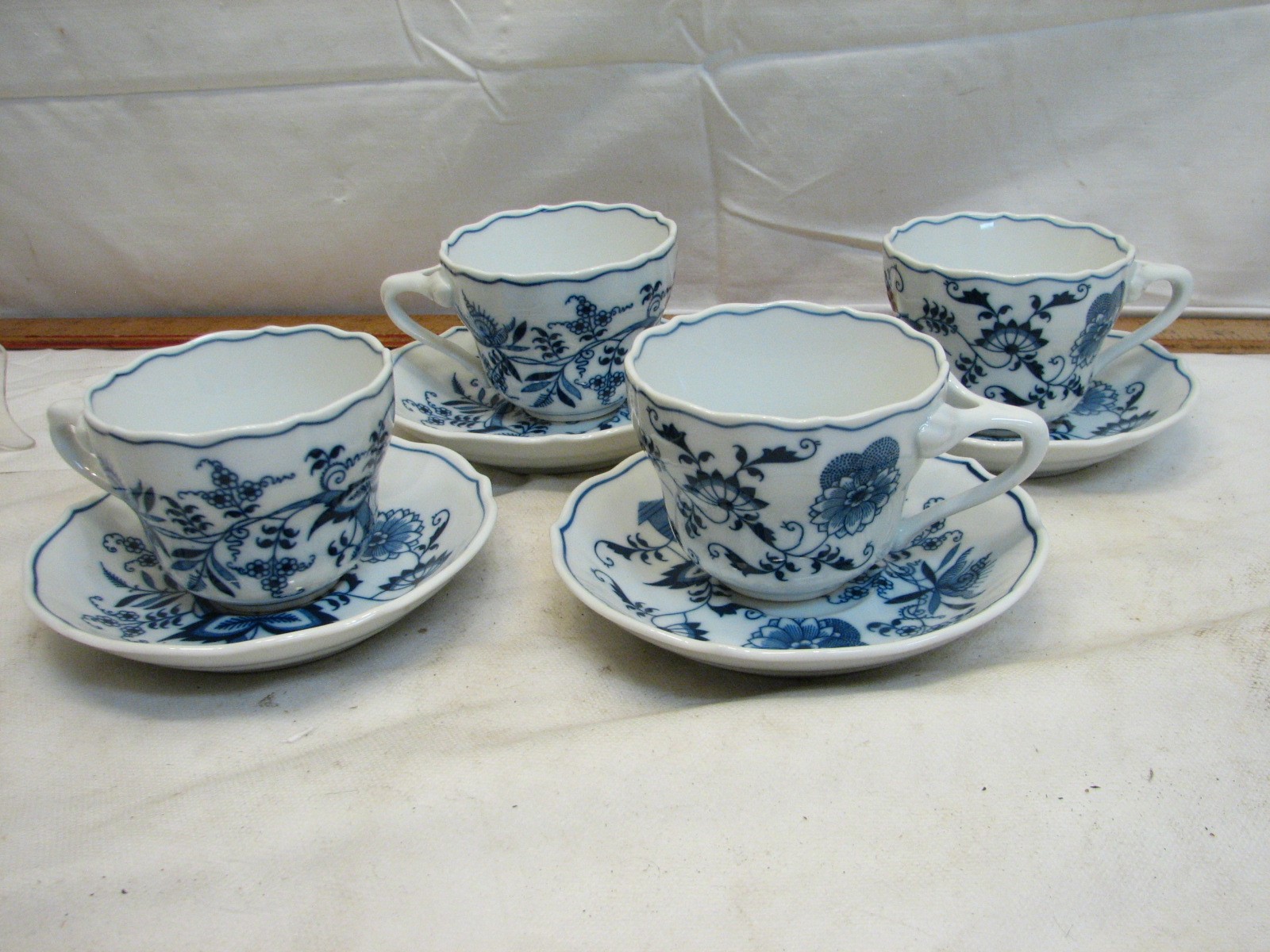 Blue Danube Blue Onion Pattern Cobalt Blue and White Vintage Tea Cup Blue Danube Tea Cup and Saucer