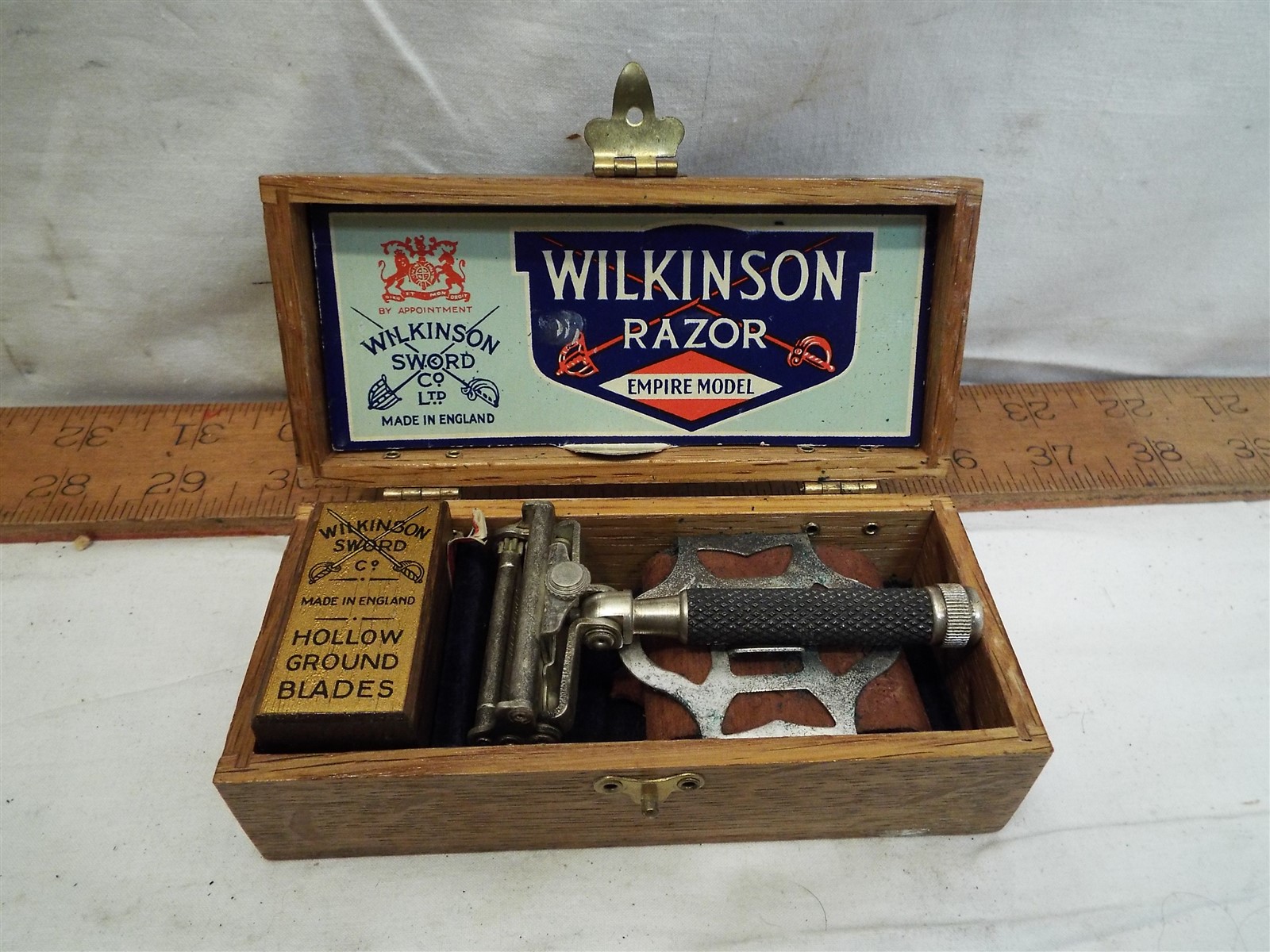 Antique Wilkinson Sword Empire Hollow Ground Razor Shaving Kit
