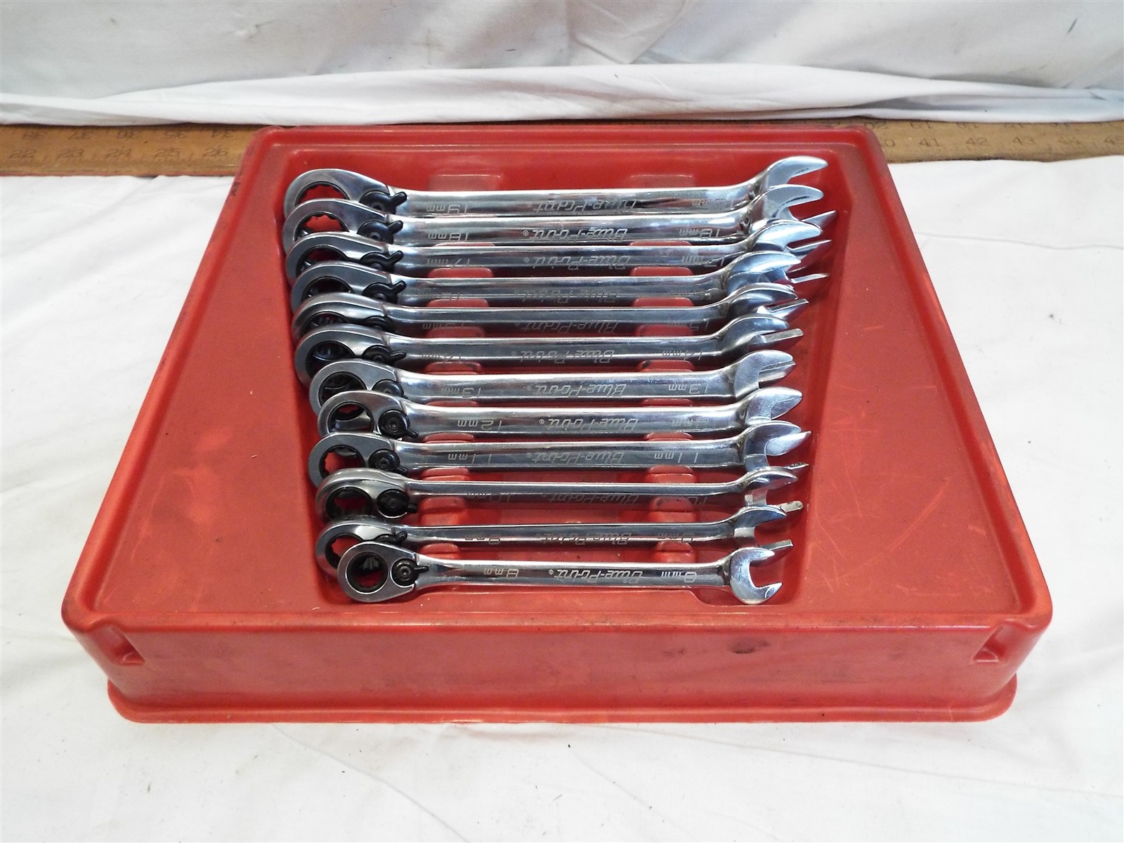 Set 12 Blue-Point Reversible Ratcheting Wrench Metric Combinaiton 
