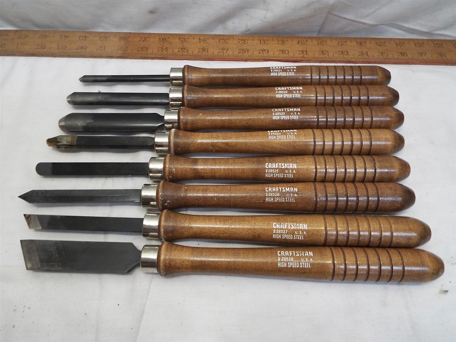 セール中　　　英国ウッド・ブラザーズ社 Set 8 Craftsman Wood Turning Lathe Knives Chisels Woodworking Tool