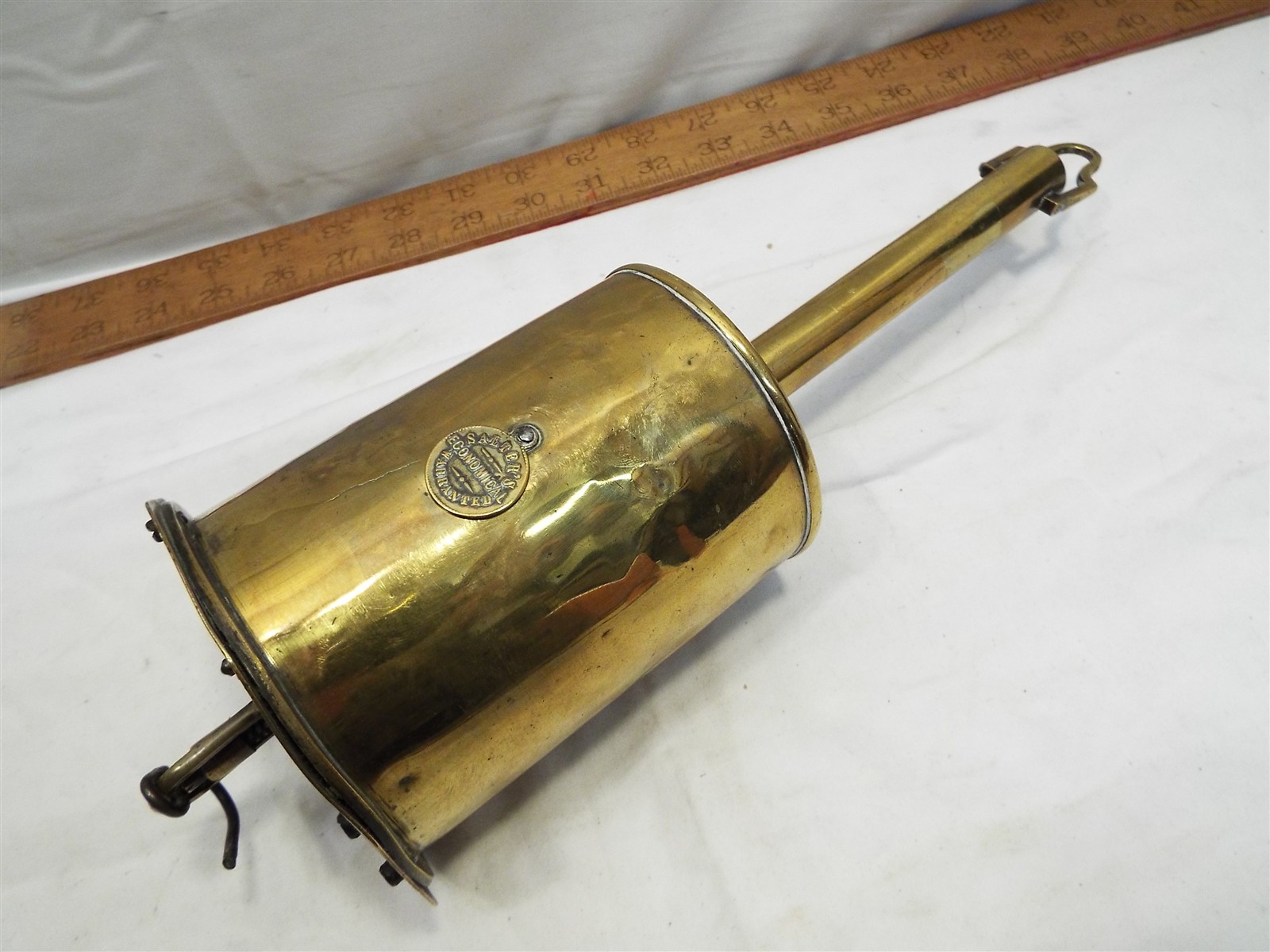 Antique Salter's Brass Fireplace Bottle Spit Jack Hearth Clockwork