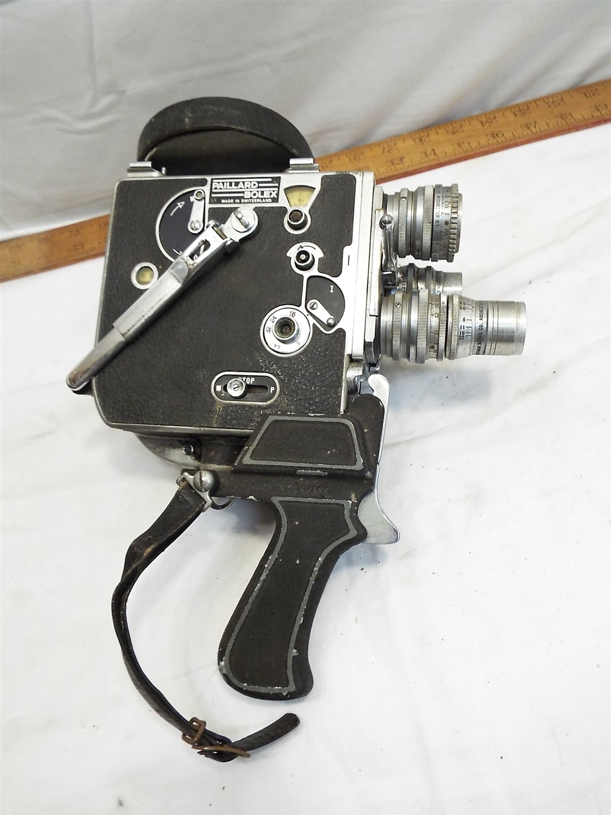 Vintage 16mm Paillard Bolex Film Movie Camera Kodak Cine Lens